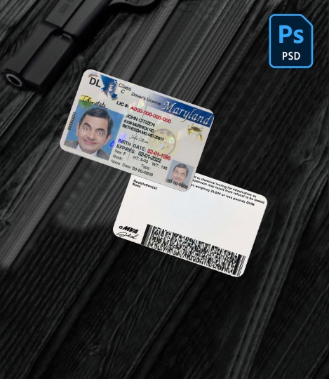 USA Maryland driving license 2003-2016 PSD